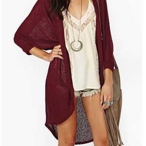 Nasty gal maroon cardigan💜